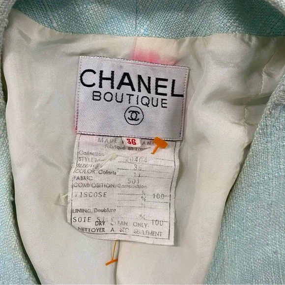 Vintage Spring 1986 CHANEL Blue Jacket 36 - Picture 4 of 11